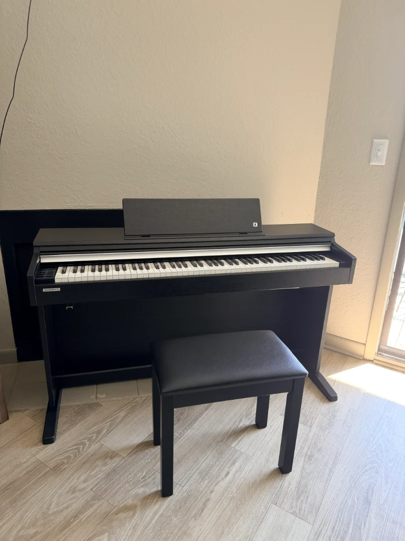 Assembled Kurzweil CUP M1 digital piano in dark rosewood finish inside a Franklin, TN home - Boxed2Built