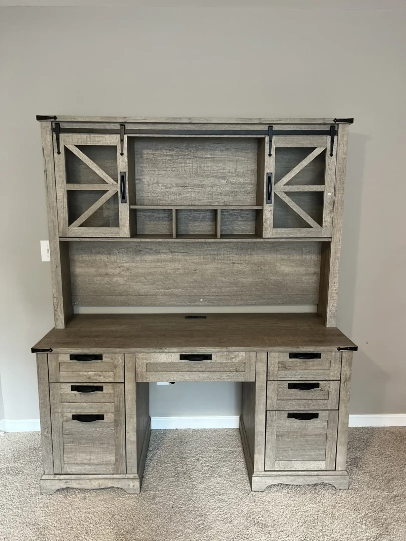 RedLemon 60-inch farmhouse desk with hutch assembled by Boxed2Built in Spring Hill, Tennessee