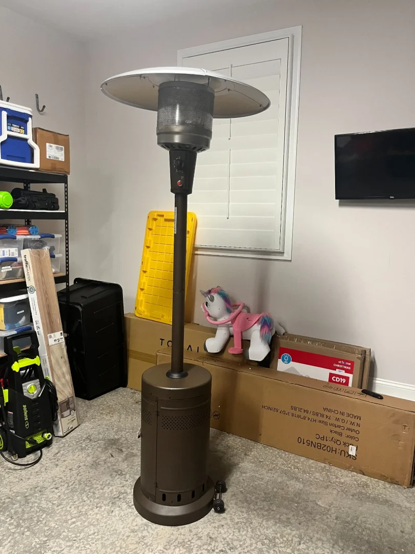 Outdoor patio heater assembled by Boxed2Built in Thompson’s Station, Tennessee